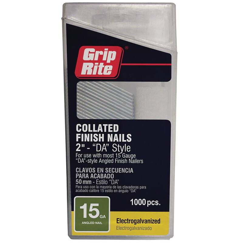 Grip-Rite 2 in. x 15-Gauge Electrogalvanized DA-Style Finish Nails 1000 per Box - GRDA21GLM