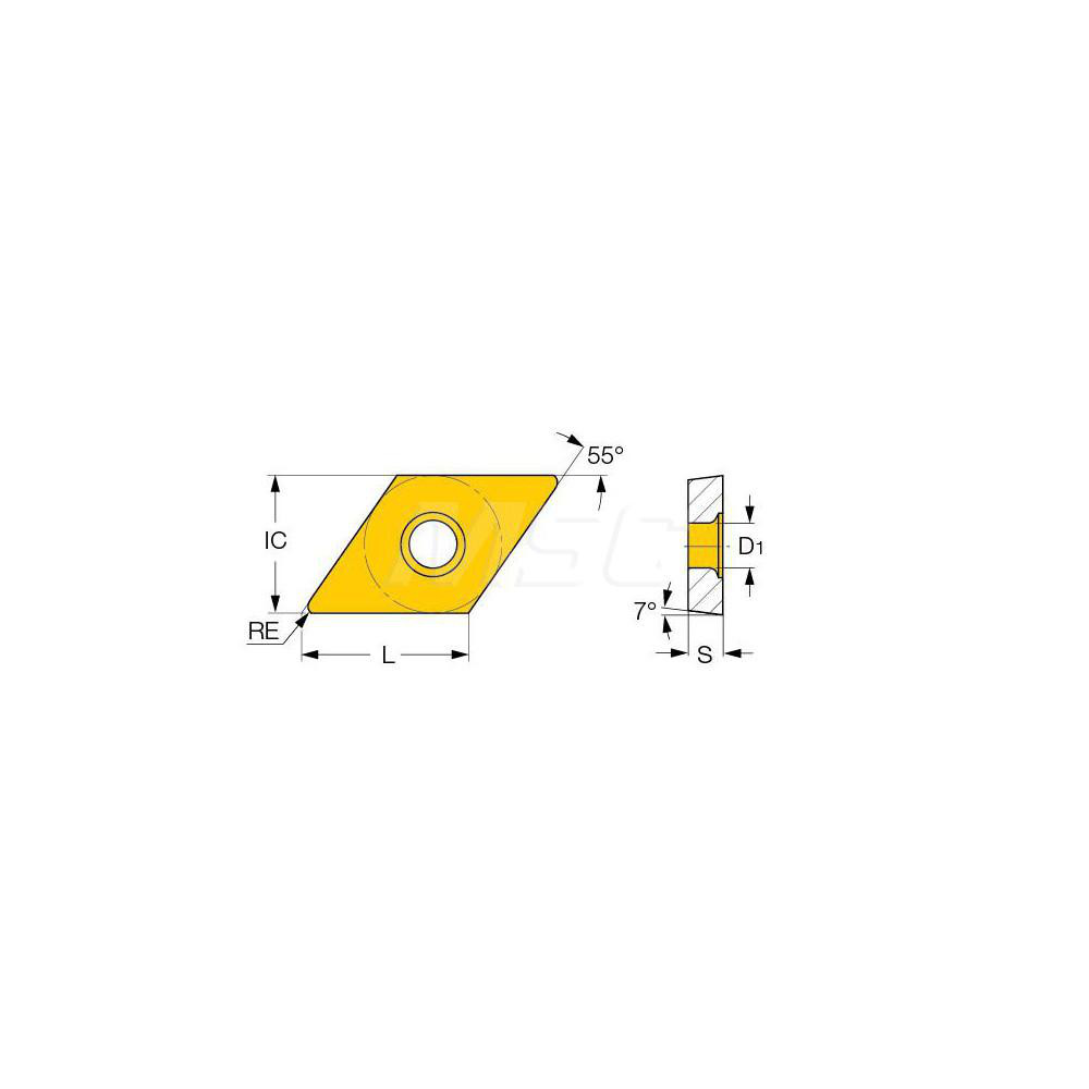 Iscar Boring Insert: DCGT3AS IC520, Solid Carbide - 5590080