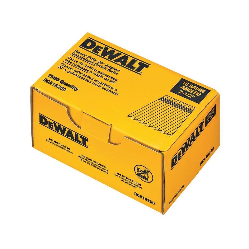 DEWALT 2-1/2 in. 16-Gauge Angled Finish Nails (2500 Pack) - DCA16250