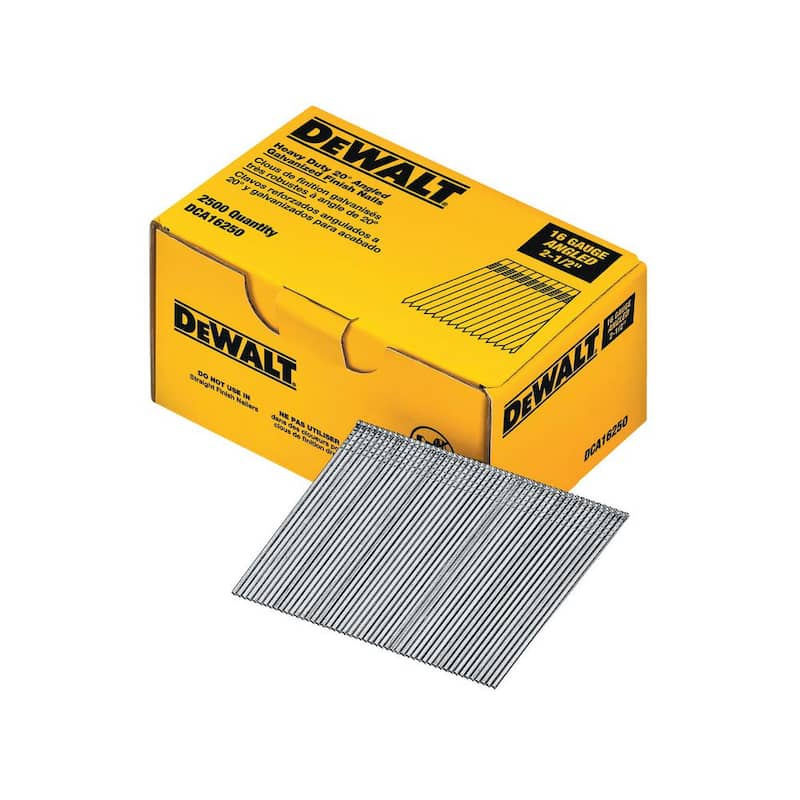 DEWALT 2-1/2 in. 16-Gauge Angled Finish Nails (2500 Pack) - DCA16250