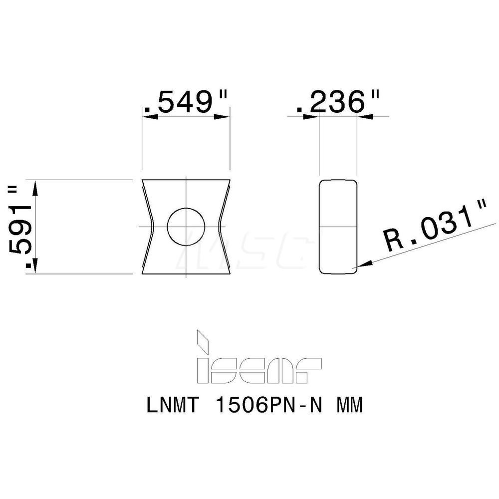 Iscar Milling Insert: ANSI LNMT 1506PN-N MM IC908, ISO LNMT 1506PN-N MM, IC908, Solid Carbide - 5604372