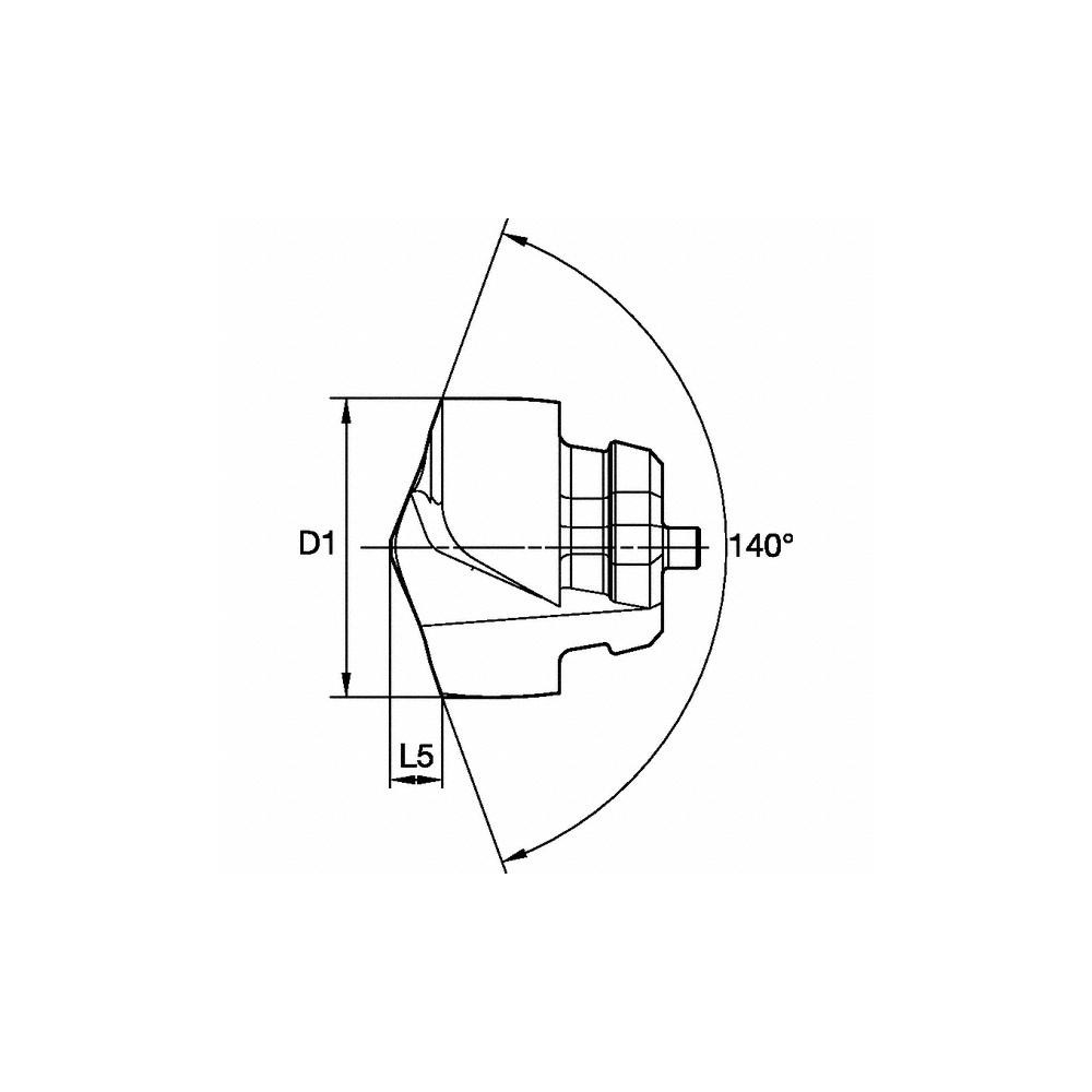 Kennametal Replaceable Drill Tips: KTFST13500HPLM KCMS15, 0.5315" Dia, 13.50 mm Dia, 140 deg Point,  KCMS15 - 6371076