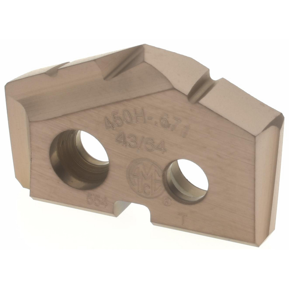 Allied Machine and Engineering Spade Drill Insert: 43/64" Dia, Seat Size 0, Cobalt, 132 deg Point - 450H-.671