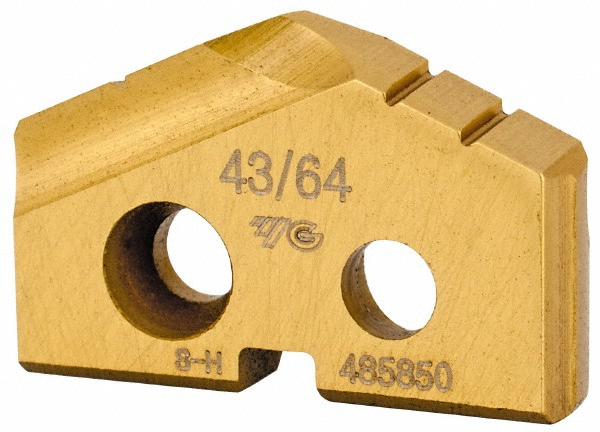 Allied Machine and Engineering Spade Drill Insert: 43/64" Dia, Seat Size 0, Cobalt, 132 deg Point - 450H-.671