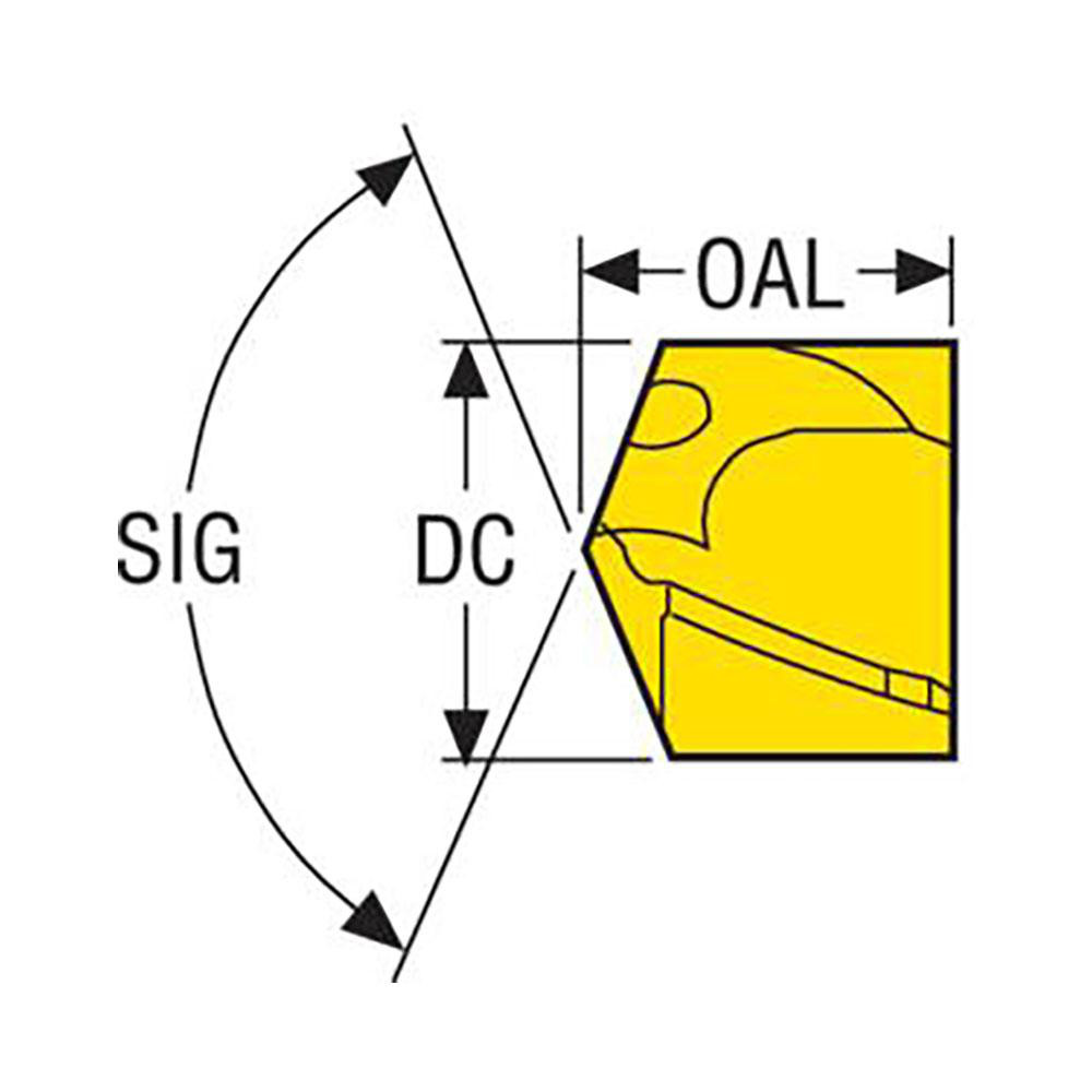 Seco Replaceable Drill Tips: SD10020.638P, 0.8268" Dia, 21.00 mm Dia, 140 deg Point,  UNSPEC - 02469100