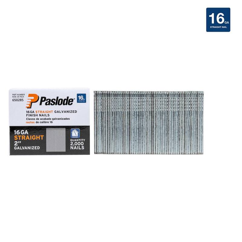 Paslode 2 in. x 16-Gauge Galvanized Straight Finish Nails (2000 Pack) - 650285