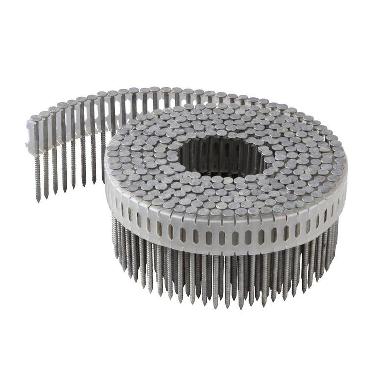 Duo-Fast 2-1/4 in. x 0.092-Gauge 0 Degree Galvanized Ring Shank Plastic Coil Siding Nails (3,600-Pack) - 650394
