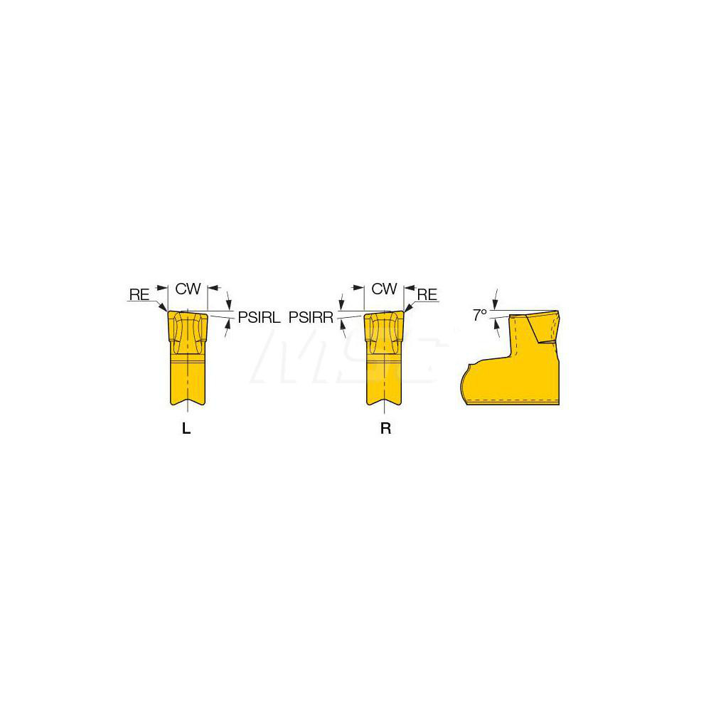 Iscar Cutoff Insert: TAGR3C6D  IC830, Carbide, 3.00 mm Cutting Width, 0.1180" Cutting Width - 6011396