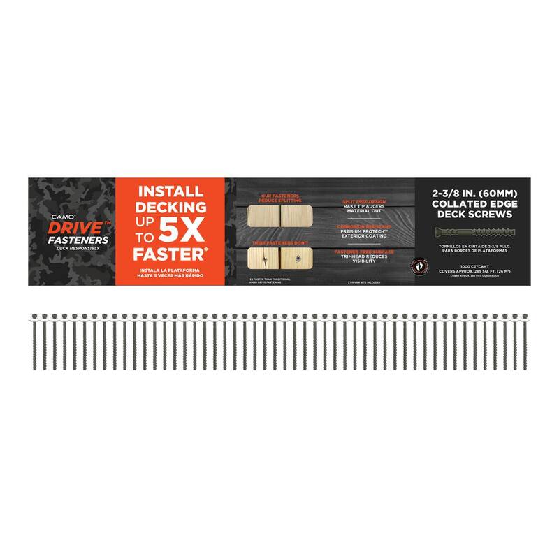 CAMO #7 x 2-3/8 in. Protech Coated Star Drive Trim Head Collated Edge Deck Screw (1000-Count) - 0395010