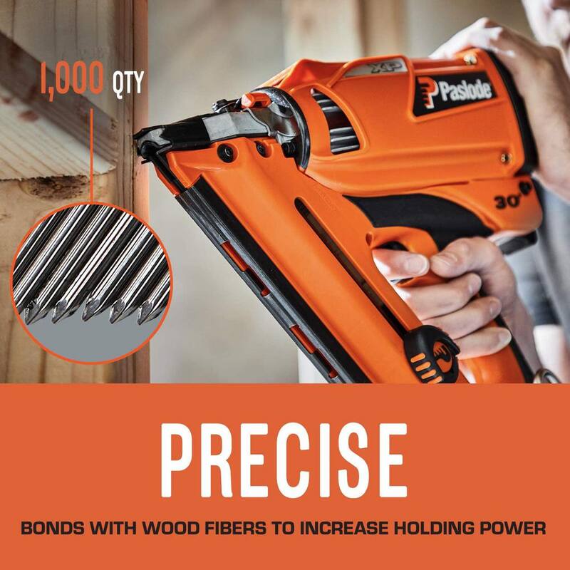 Paslode 3 in. x 0.120-Gauge Brite Smooth Shank FUEL + NAIL Pack (1,000 Nails + 1 Fuel Cell) - 650524