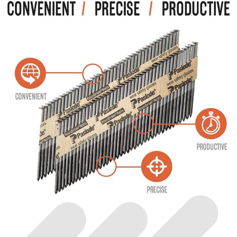 Paslode 3 in. x 0.120-Gauge Brite Smooth Shank FUEL + NAIL Pack (1,000 Nails + 1 Fuel Cell) - 650524
