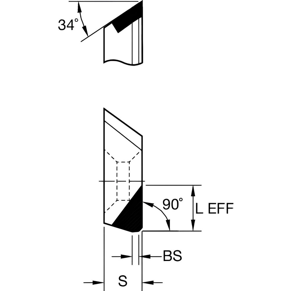 Kennametal Milling Insert: ANSI BGHX15L504PCFRGG, ISO BGHX15L504PCFRGG, K110M, Solid Carbide - 1980539