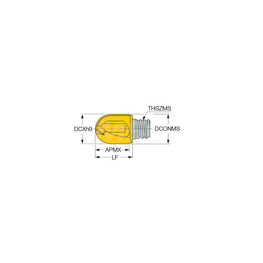 Iscar Ball Nose Milling Tip Insert: MM HCR.500-2T08  IC908 IC908, Carbide - 5603204
