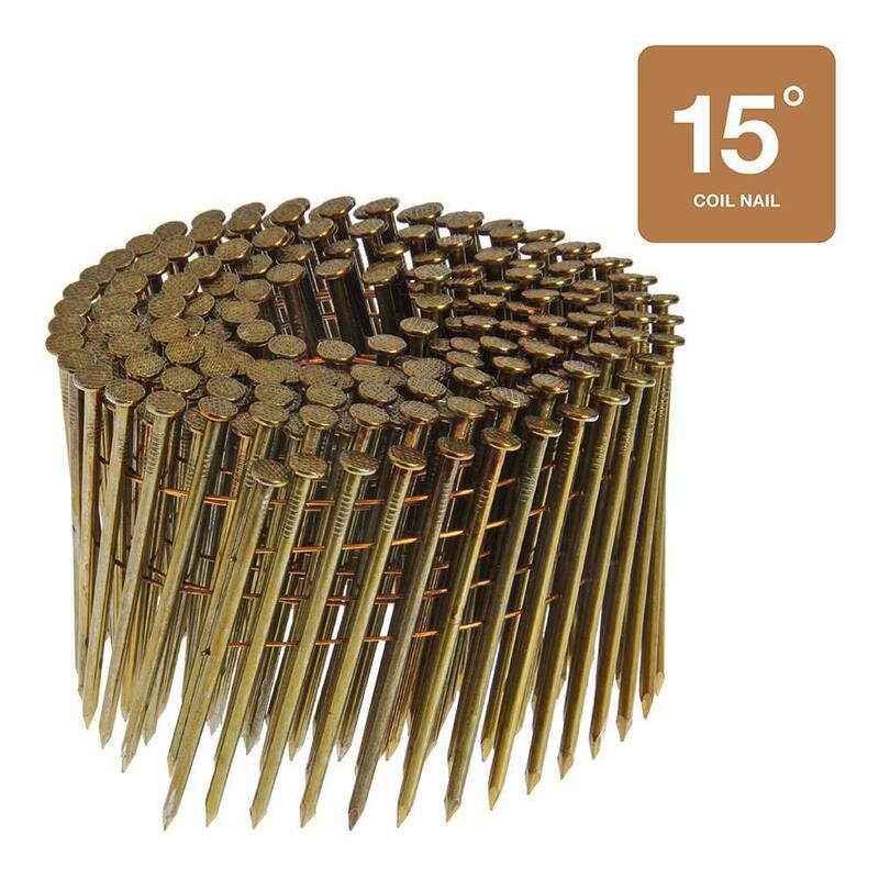 Grip-Rite 3 in. x 0.120 in. 15° Wire Collated Bright Coated Smooth Shank Framing Nails 2500 per Pack - GRC10PD
