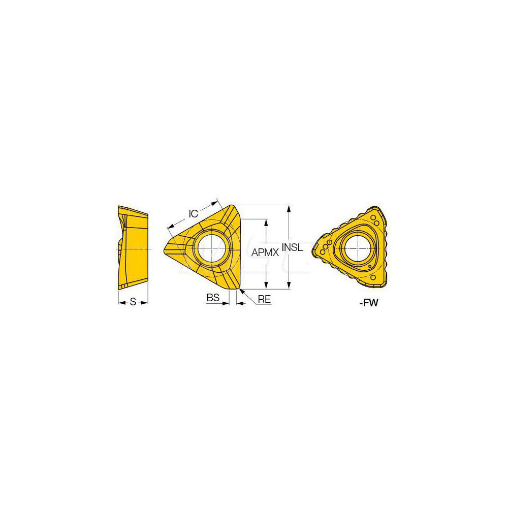 Iscar Milling Insert: ANSI HM390 TDKT 150532-PDR IC808, ISO HM390 TDKT 150532-PDR, IC808, Solid Carbide - 5666732