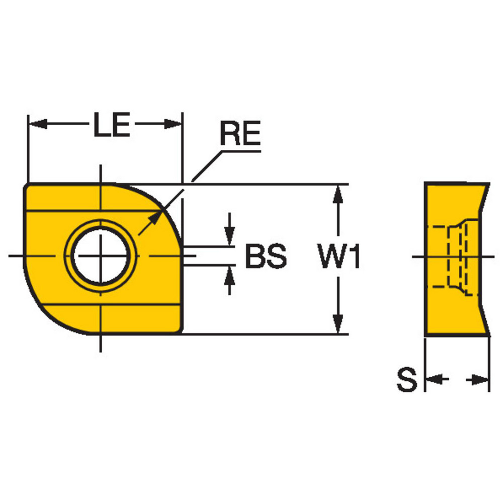 Sandvik Coromant Milling Insert: ANSI R331.1A-05 45 15H-WL1130, ISO R331.1A-05 45 15H-WL1130, 1130, Solid Carbide - 7101045