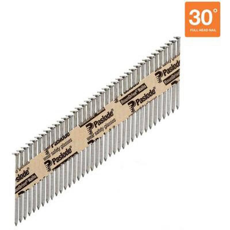 Paslode 2-3/8 in. x 0.113 Round Drive 30-Degree Steel Brite Ring Shank Paper Tape Framing Nails (750 per Box ) - 657603