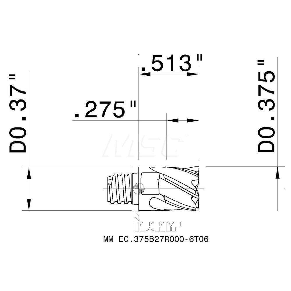 Iscar End Milling Tip Insert: MMEC375B27R0006T06 908 IC908, Carbide - 5621623