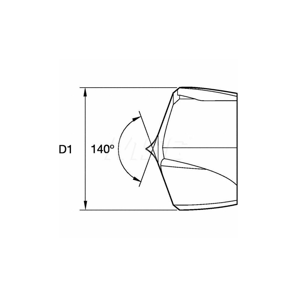 Kennametal Replaceable Drill Tips: KSEM1000HPCCL KC7410, 1.0000" Dia, 25.40 mm Dia, 140 deg Point,  KC7410 - 3884490