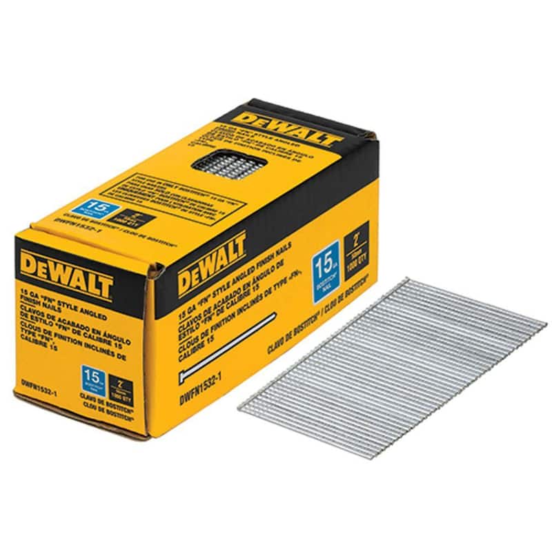 DEWALT 2 in. x 15-Gauge Angled Glue Collated Finish Nails (1,000 per Box) - DWFN1532-1