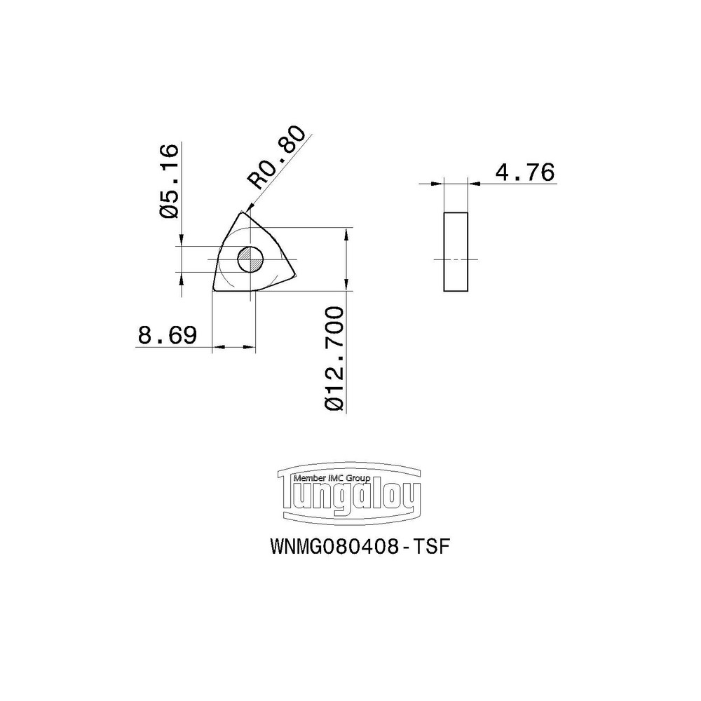 Tungaloy Turning Insert: WNMG 432 TSF T9215, Carbide - 6772373
