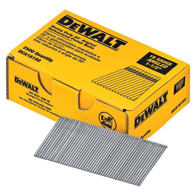 DEWALT 1-1/2 in. 16-Gauge Angled Finish Nails (2500 Pack) - DCA16150
