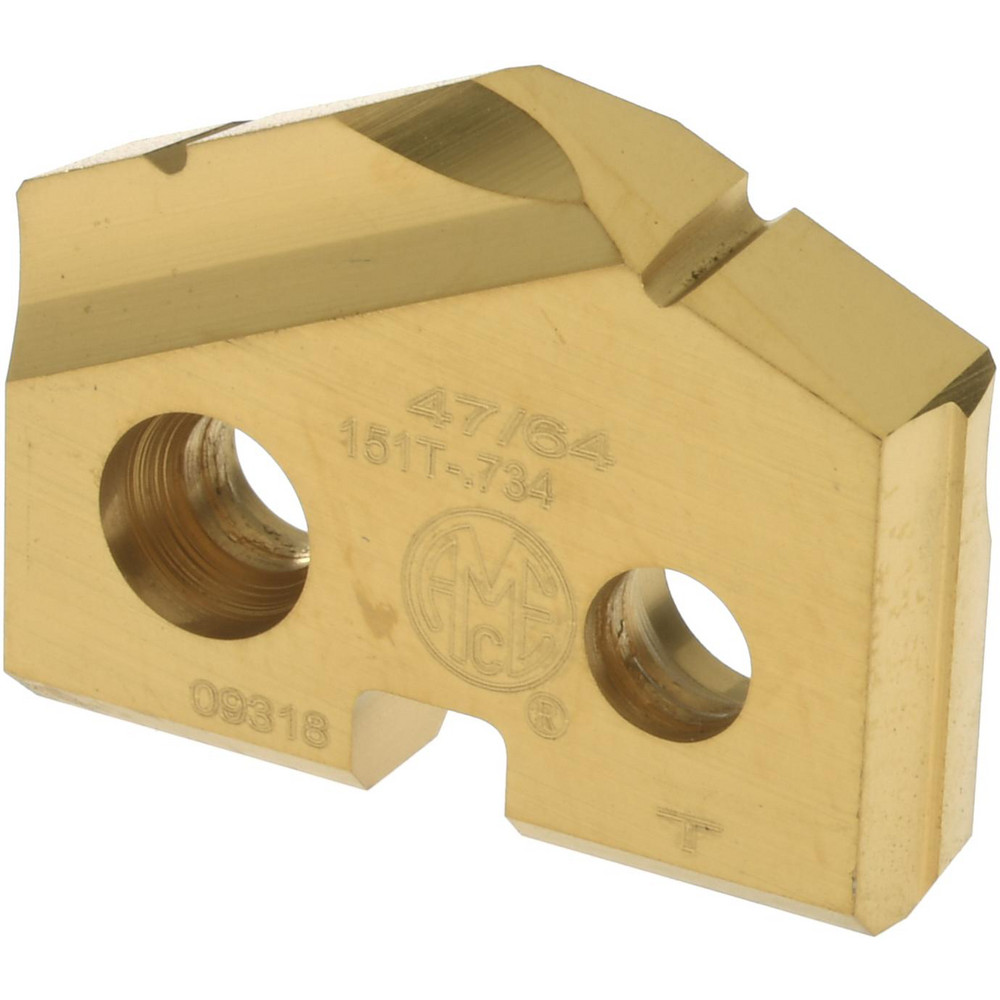 Allied Machine and Engineering Spade Drill Insert: 47/64" Dia, Seat Size 1, Cobalt, 132 deg Point - 151T-.734