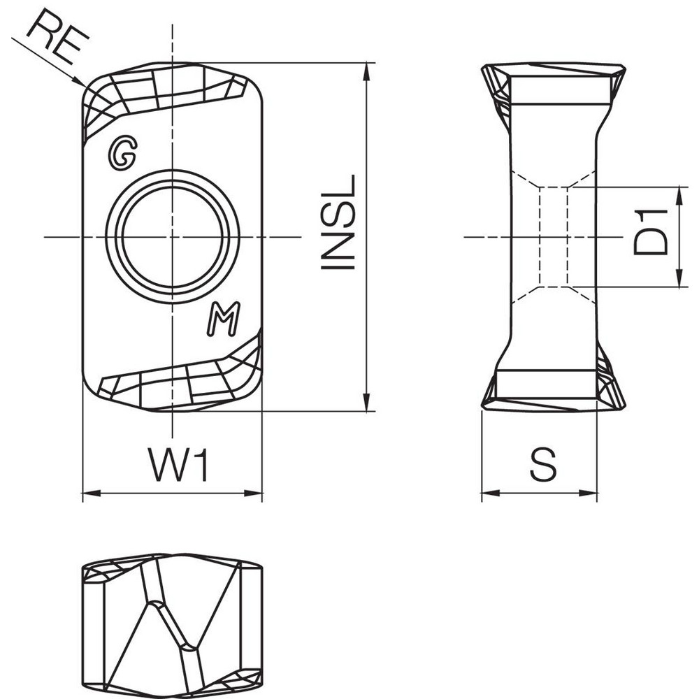 Kyocera Milling Insert: ANSI LOGU030310ERGMPR1525, ISO LOGU030310ER-GM, PR1525, Solid Carbide - TLB04200