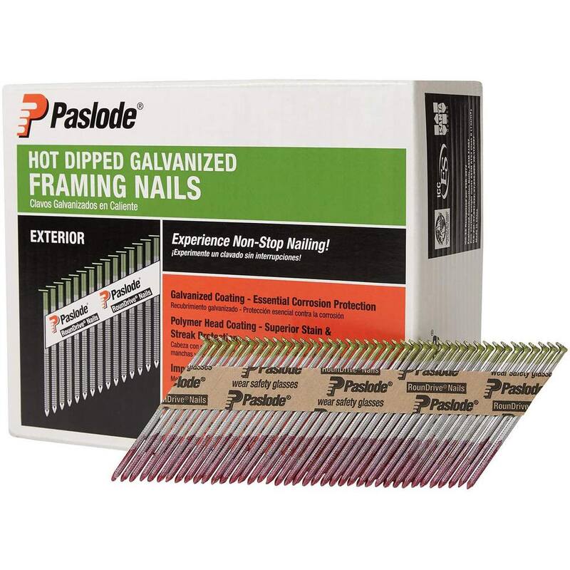 Paslode 3 in. x 0.120-Gauge Galvanized Ring Shank 30° Paper Tape Framing Nails Combo (4 Boxes of Nails, 2000 Nails per Box) - 9996