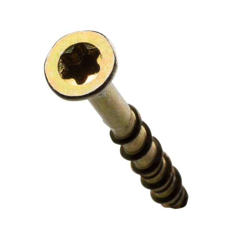 Simpson Strong-Tie #9 x 2 in. T25 6-Lobe, Flat Head, Strong-Drive WSV Collated Subfloor Screw, Yellow Zinc (1000-Pack) - HCKWSV2S