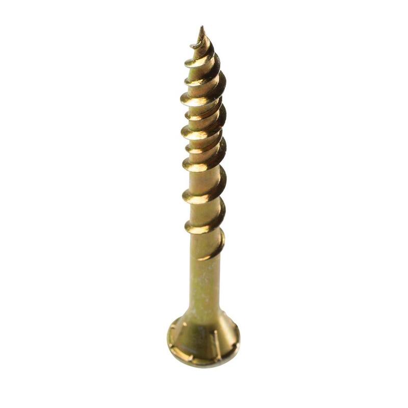 Simpson Strong-Tie #9 x 2 in. T25 6-Lobe, Flat Head, Strong-Drive WSV Collated Subfloor Screw, Yellow Zinc (1000-Pack) - HCKWSV2S