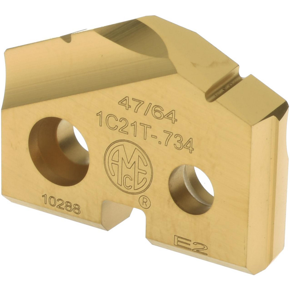 Allied Machine and Engineering Spade Drill Insert: 15/16" Dia, Seat Size 1, Carbide, 132 deg Point - 1C21T-0030