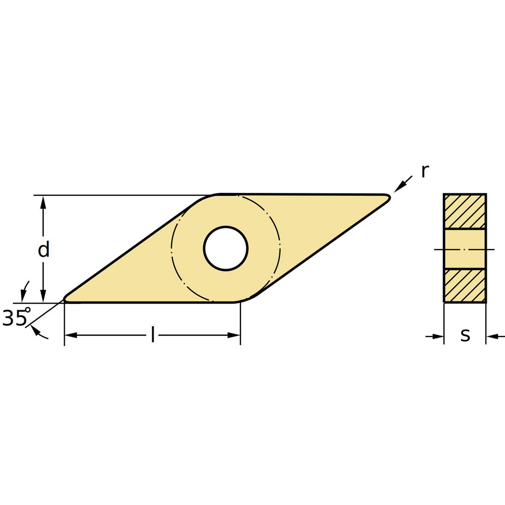 Walter Turning Insert: VNMG331-MM5 WSM20S, Carbide - 7251975