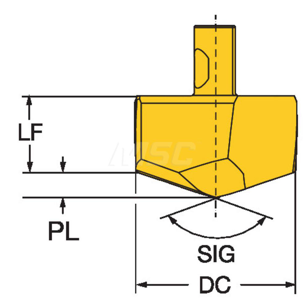 Sandvik Coromant Replaceable Drill Tips: 870-1350-13-PM 4334, 0.5315" Dia, 13.50 mm Dia, 142 deg Point,  4334 - 7357696