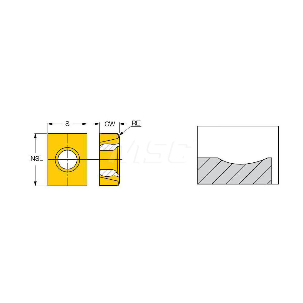 Iscar Milling Insert: ANSI LNET 125708-TN IC910, ISO LNET 125708-TN, IC910, Solid Carbide - 5696840