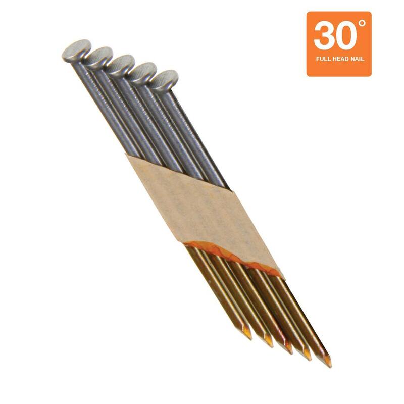 Grip-Rite 3 in. x 0.131 in. 30° Paper Collated Bright Coated Smooth Shank Offset Round Head Nails 1000 per Box - GRP10ZH1