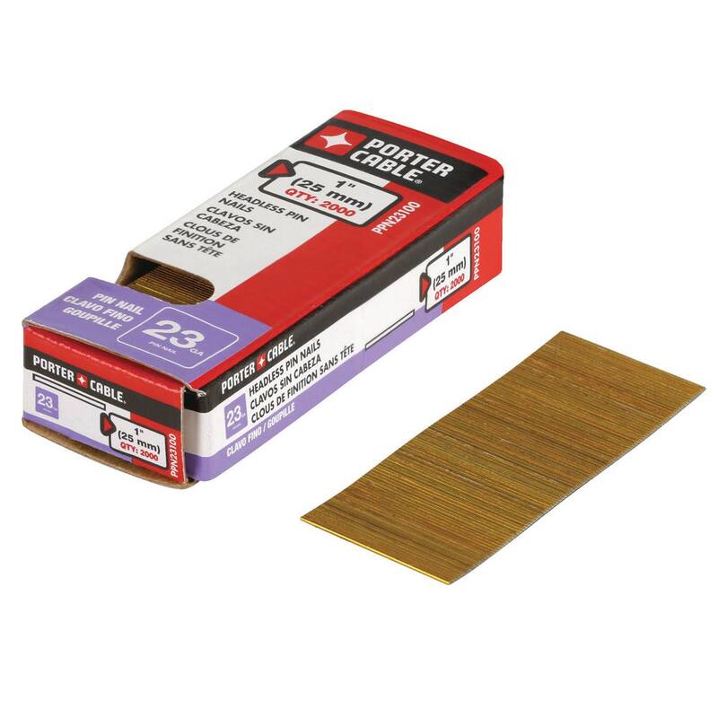 Porter-Cable 1 in. x 23-Gauge Glue Collated Bright Pin Nails (2000 per Box) - PPN23100