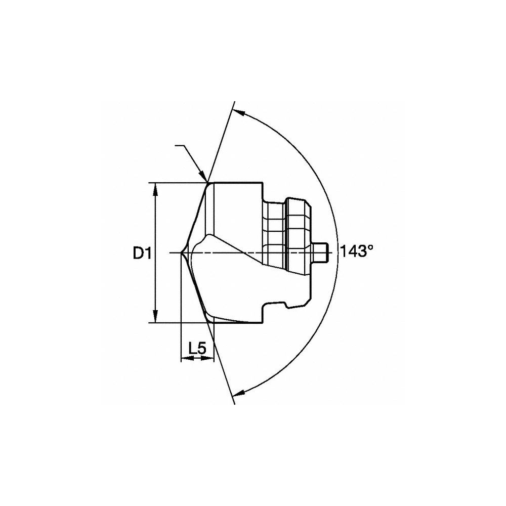 Kennametal Replaceable Drill Tips: KTFST06563HPC KC7410, 0.6563" Dia, 17.00 mm Dia, 140 deg Point,  KC7410 - 6370356