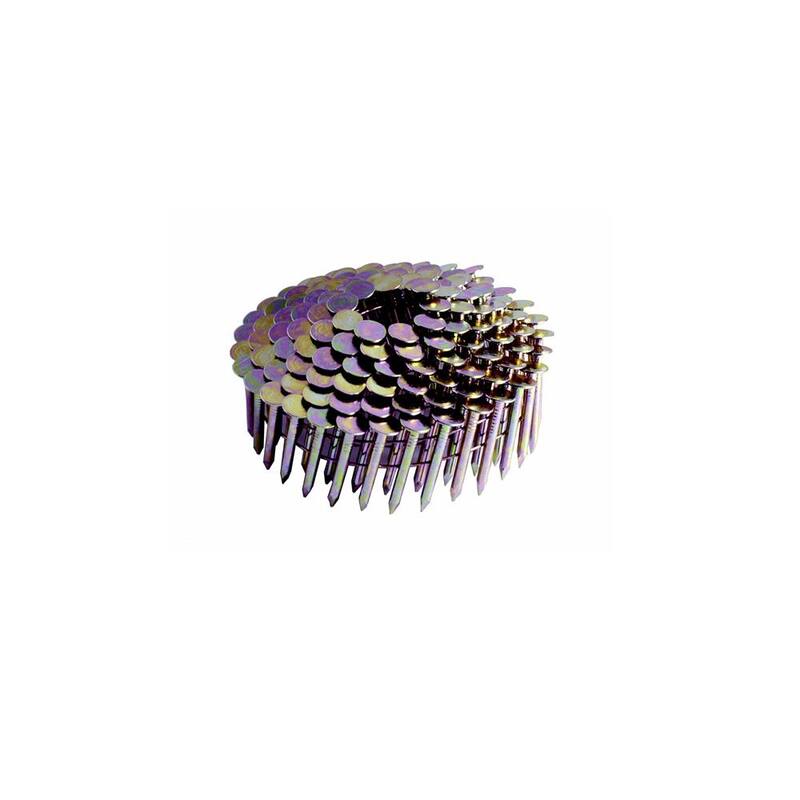 Grip-Rite 1-1/4 in. x 0.120-Gauge 15° Smooth Shank Electrogalvanized Wire Collated Coil Roofing Nails 7,200 per Box, 48 Box Pallet - GRCR3DGALP