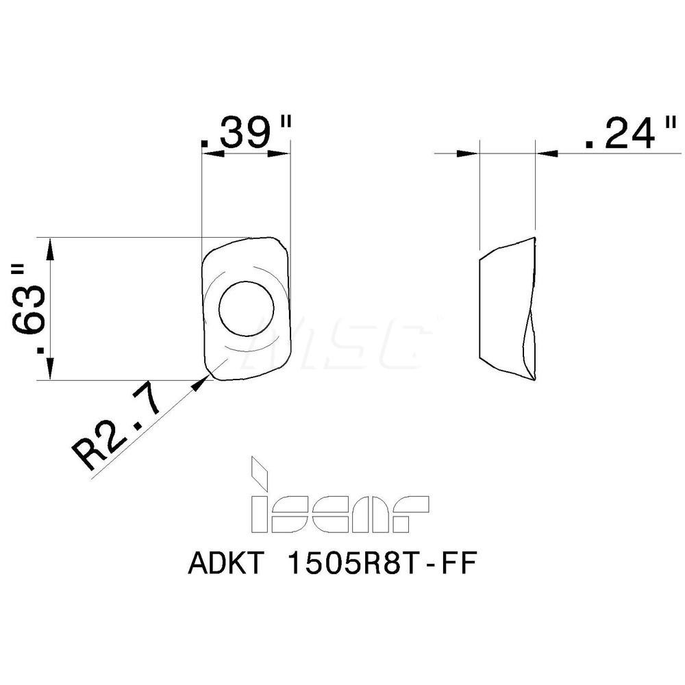 Iscar Milling Insert: ANSI ADKT 1505R8T-FF IC928, ISO ADKT 1505R8T-FF, IC928, Solid Carbide - 5605785