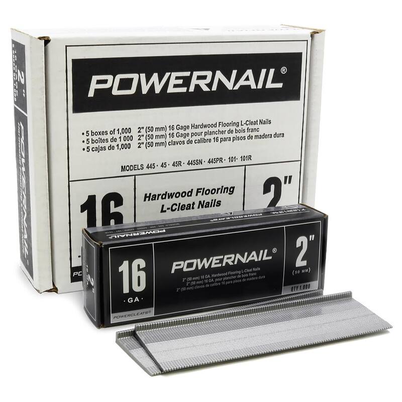 POWERNAIL 2 in. 16-Gauge Powercleats Hardwood Flooring Nails 5000 per Box - L200165