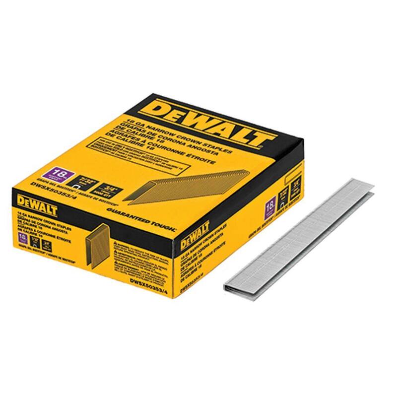 DEWALT 3/4 in. x 7/32 in. 18-Gauge Glue Collated Narrow Crown Staples (5,000 per Box) - DWSX50353/4