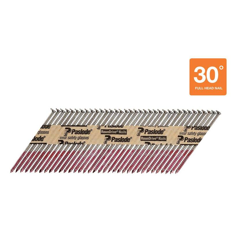 Paslode 3 in. x 0.120-Gauge 30-Degree Brite Smooth Paper-Taped Framing Nails with PMPlus Nailer (2500 per Box) - 650836P