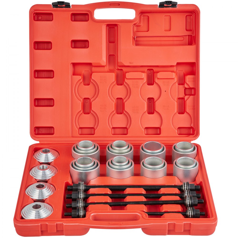 VEVOR 28 PCS Pull and Press Sleeve Kit, 45# Steel Removal Installation Bushes Bearings Tool Kit, Bush Removal Insertion Sleeve Tool Set Works on Most Cars and LCV, HGV Engines - CTQCQBDDWC284HNGSV0