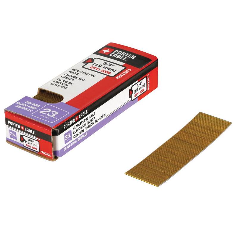 Porter-Cable 3/4 in. x 23-Gauge Glue Collated Bright Pin Nails (2000 per Box) - PPN23075