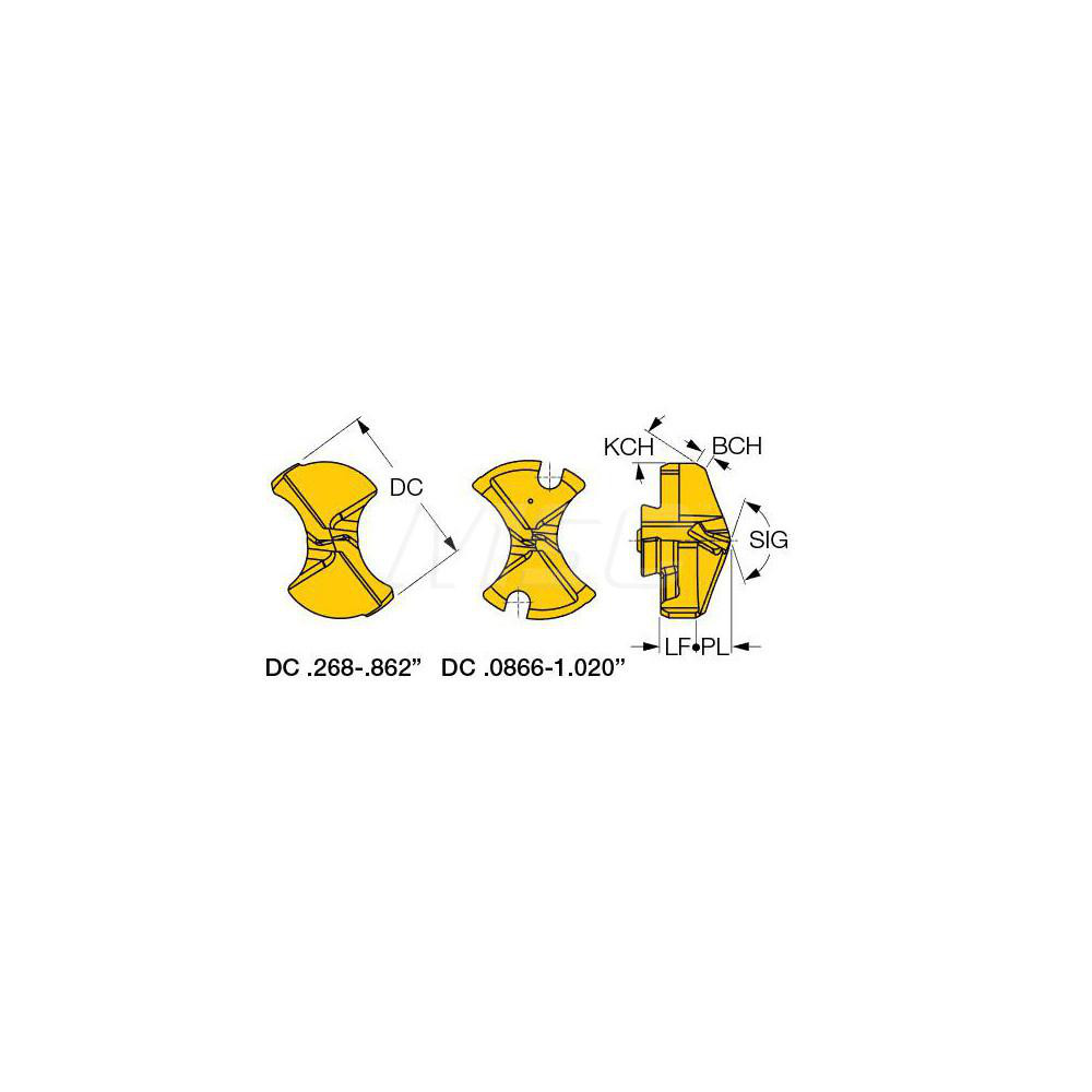 Iscar Replaceable Drill Tips: IDI1004SK IC908, 1.0040" Dia, 25.50 mm Dia, 140 deg Point,  IC908 - 5506202
