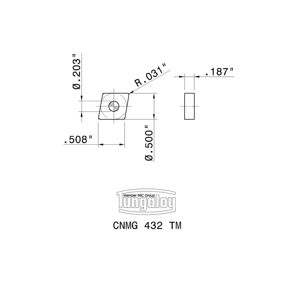 Tungaloy Turning Insert: CNMG 432 TM T9215, Carbide - 6772177