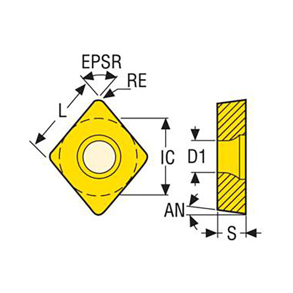 Seco Turning Insert: CCGW 32.51S-00420-L1-B, PCBN - 02825917