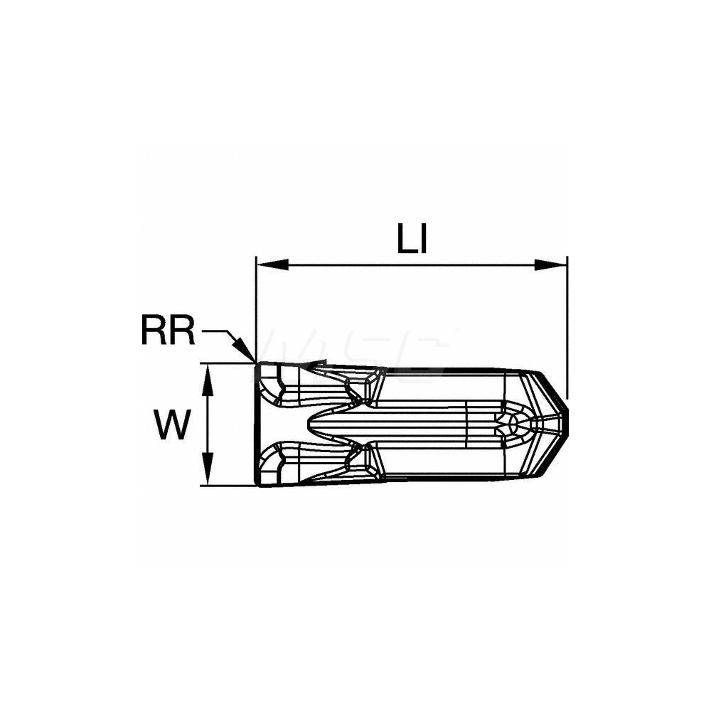 Kennametal Cutoff Insert: EC020M02N00CM02 KCU25, Carbide, 2.00 mm Cutting Width, 0.0787" Cutting Width - 5533090