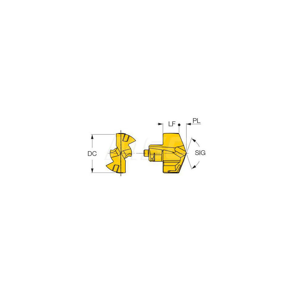 Iscar Replaceable Drill Tips: ICM0610 IC907, 0.6100" Dia, 15.49 mm Dia, 140 deg Point,  IC908 - 5567168